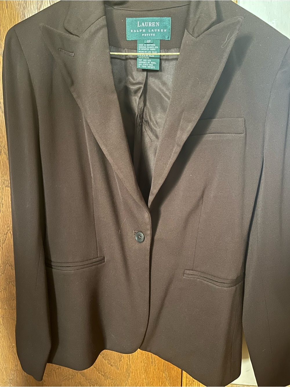 Lauren Ralph Lauren Brown Single-Button Pantsuit